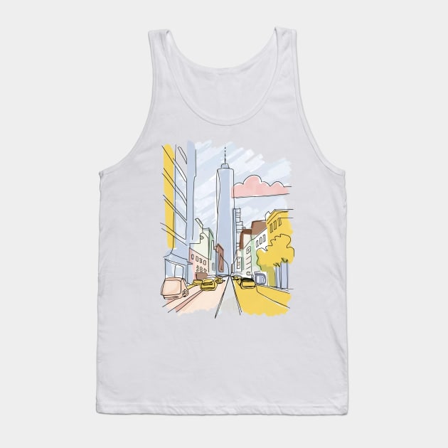 Pastel coloured city skyline Tank Top by designerhandsome